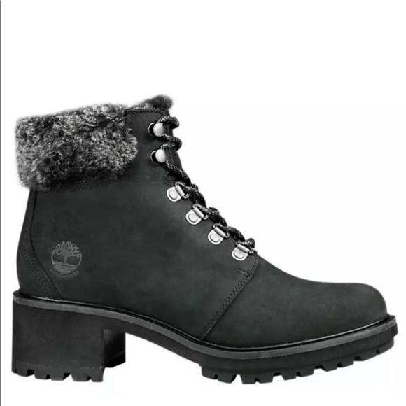 Timberland Women's Kinsley Black Mid Hiker Boots - Picture 4 of 8